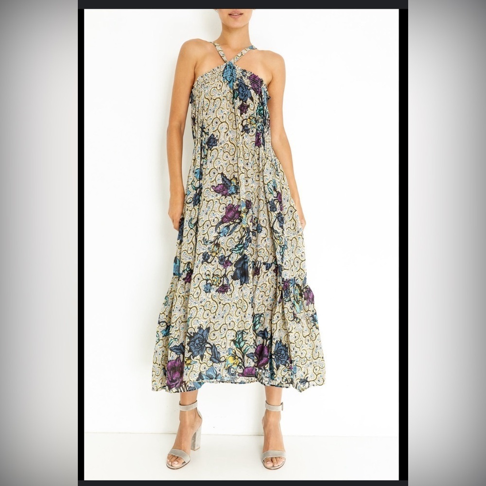 EUC Warm- Sunshine Dress in Black Multi. Size 1/ Small